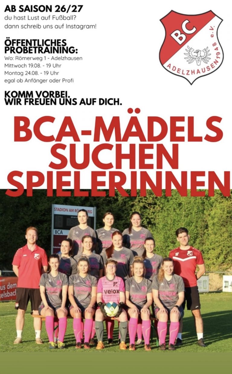 Einladung zum Probetraining der BCA-Mädels
