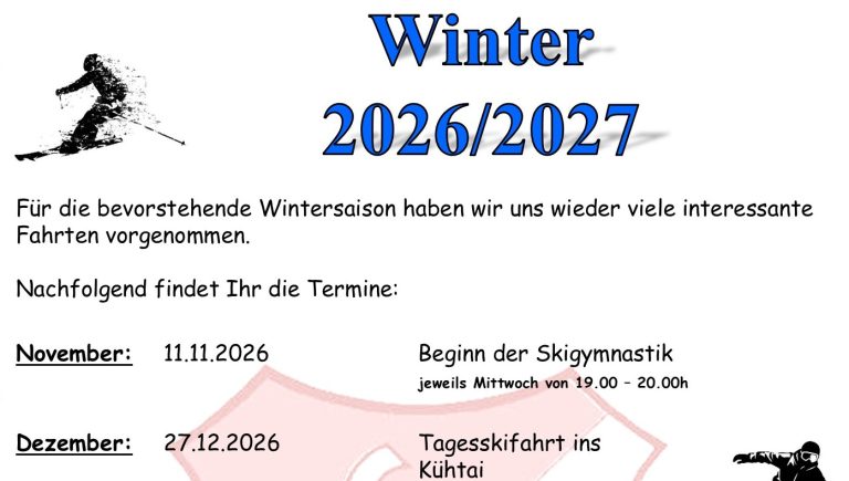 Das Winterprogramm 2026/2027 ist da